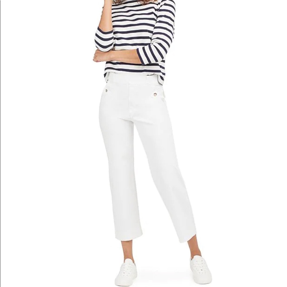 Stretch Twill Cropped Wide Leg Pants